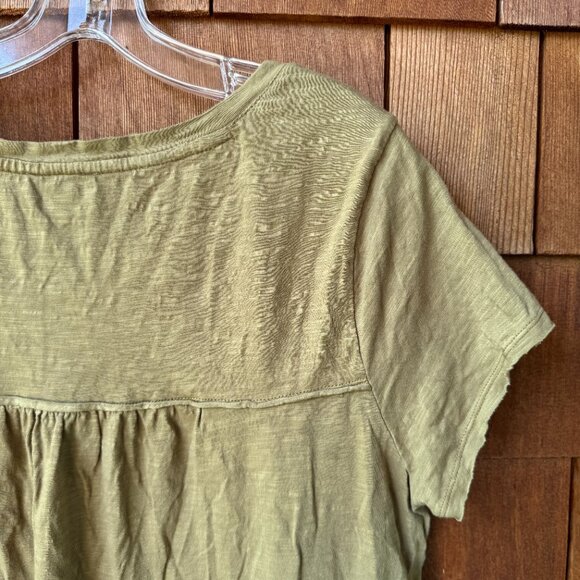 EUC Sundance Perfect Tee Babydoll Rolled Hem Olive Short Sleeve in Women's XL - Picture 5 of 8